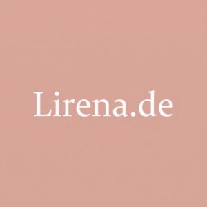 Text "Lirena.de" in Weiß auf einfarbigem, gedämpftem rosa Hintergrund.