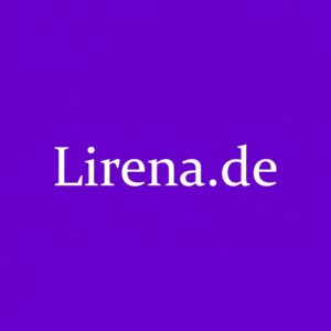 Weißer Text "Lirena.de" auf einem lila Hintergrund.